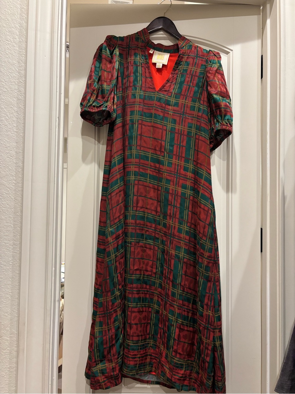 Emily McCarthy Red & Green Plaid Women's Dress, size small